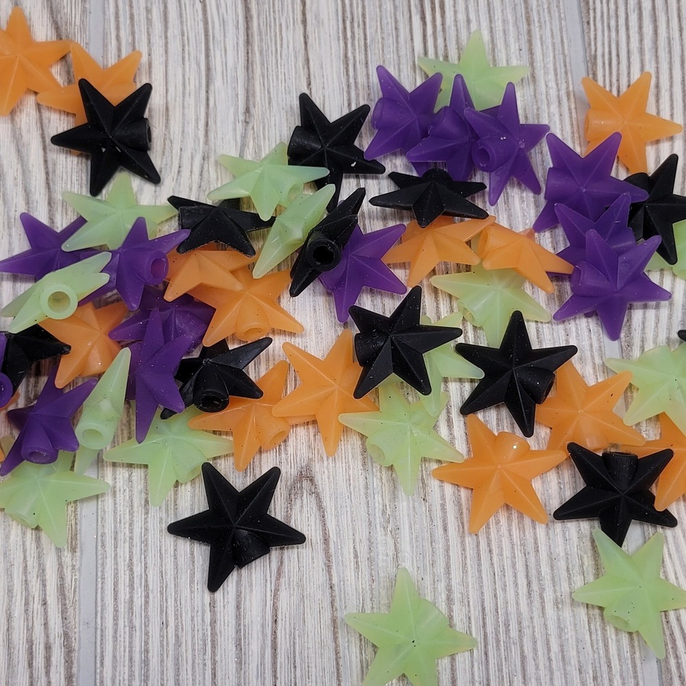 28 Mixed Silicone Halloween String Light Covers‎ Star Primitive Orange Purple